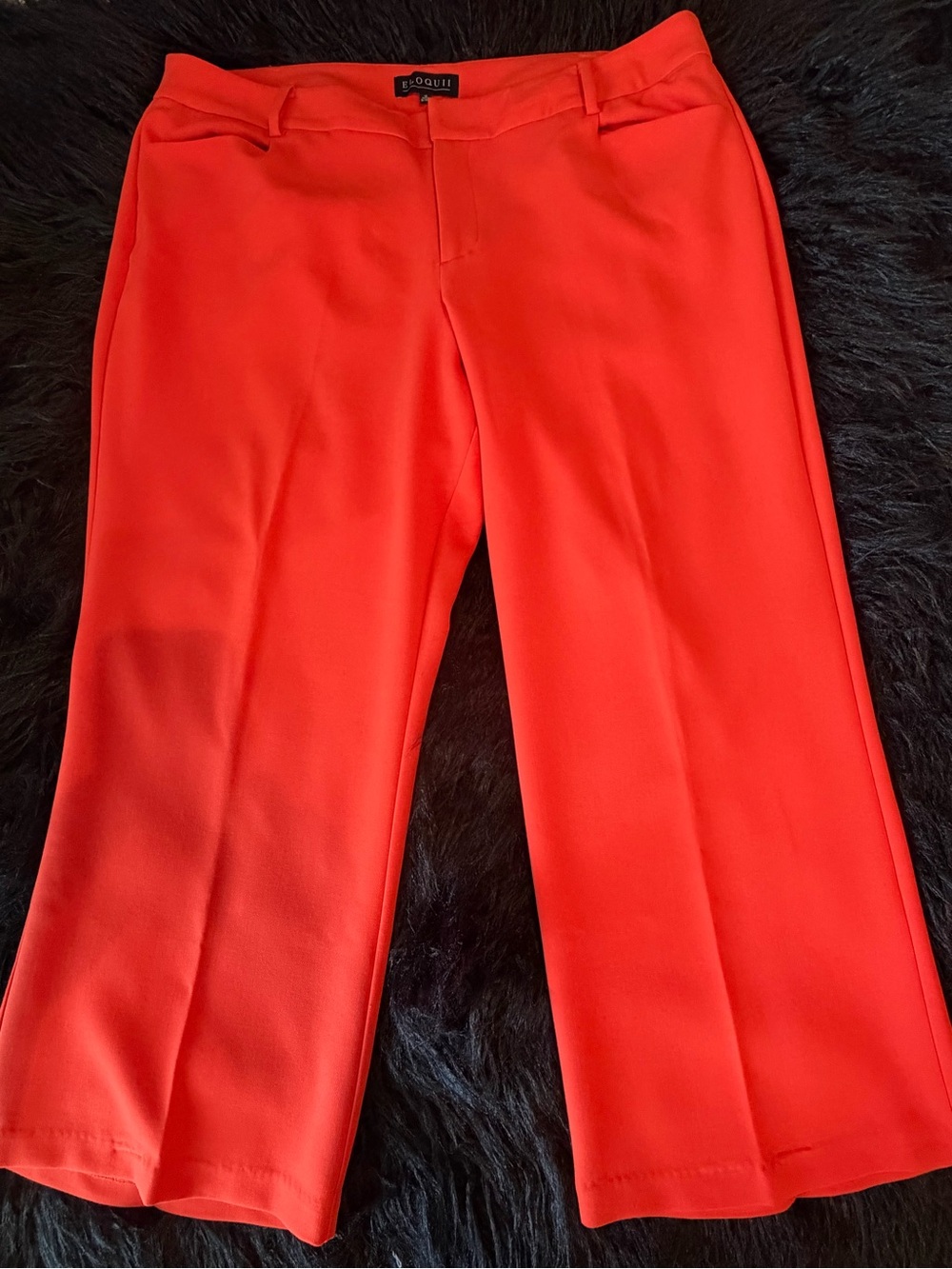 Eloquii Orange Cropped Wide-Leg Pants